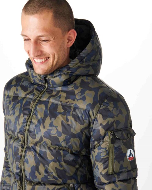 Chaqueta De Plumón Con Capucha Para Frío Extremo Militar Con Estampado Jott Java