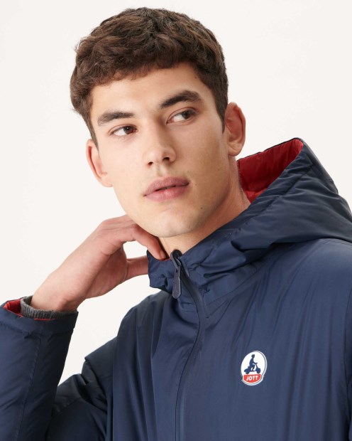Jott Marine/rouge Chaqueta Acolchada Reversible Con Capucha Bergen