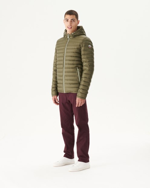 Chaqueta Acolchada Reversible Sauge/army Con Capucha Bergen Jott