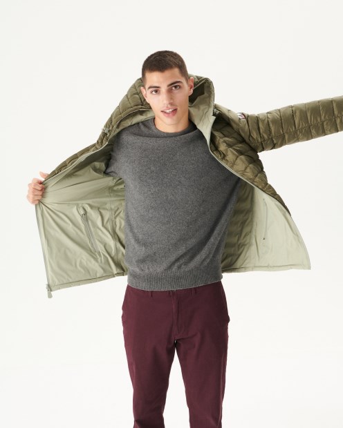 Chaqueta Acolchada Reversible Sauge/army Con Capucha Bergen Jott