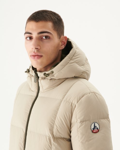 Jott Army/Beige Extreme Cold Chaqueta De Plumas Reversible Con Capucha Toronto