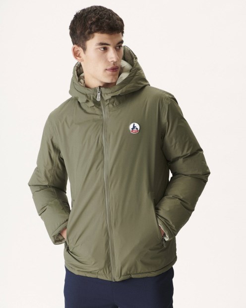 Jott Army/sauge Chaqueta De Plumón Reversible Con Capucha Para Frío Extremo Jacket Aspen