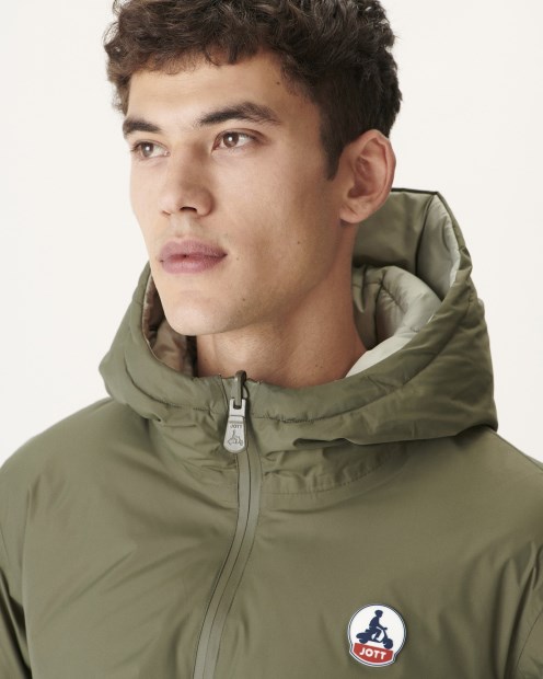 Jott Army/sauge Chaqueta De Plumón Reversible Con Capucha Para Frío Extremo Jacket Aspen