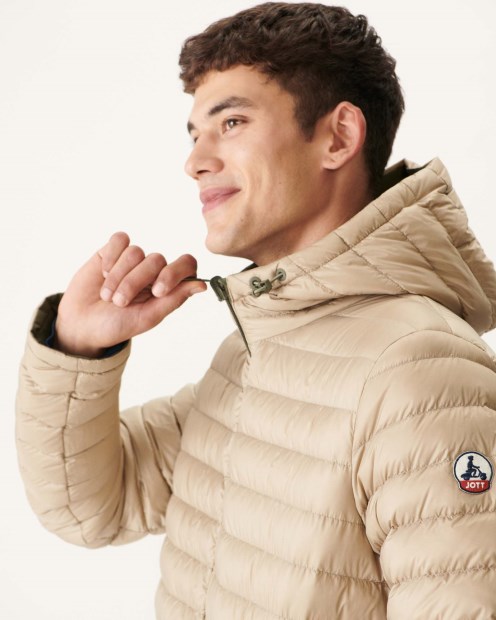 Chaqueta Acolchada Ligera Reversible Militar/beige Amsterdam Jott