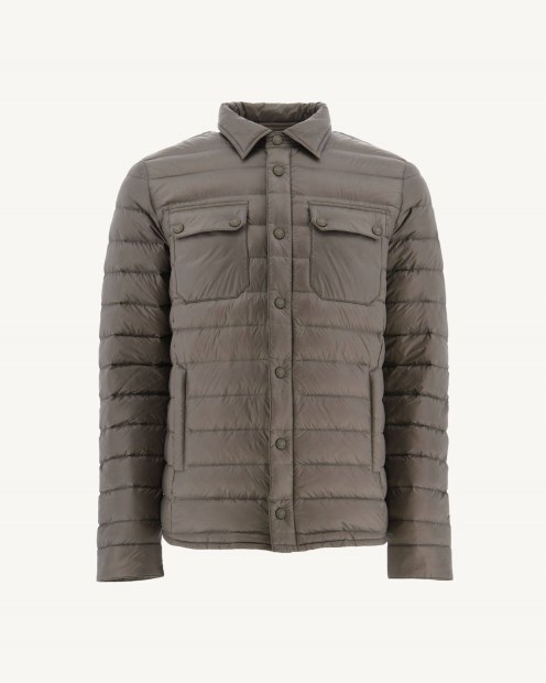 Jott Taupe Cris Chaqueta Acolchada Ligera Con Cuello Camisero