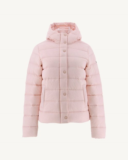 Chaqueta Acolchada Recta Con Capucha Jott Rosa Suave Jane