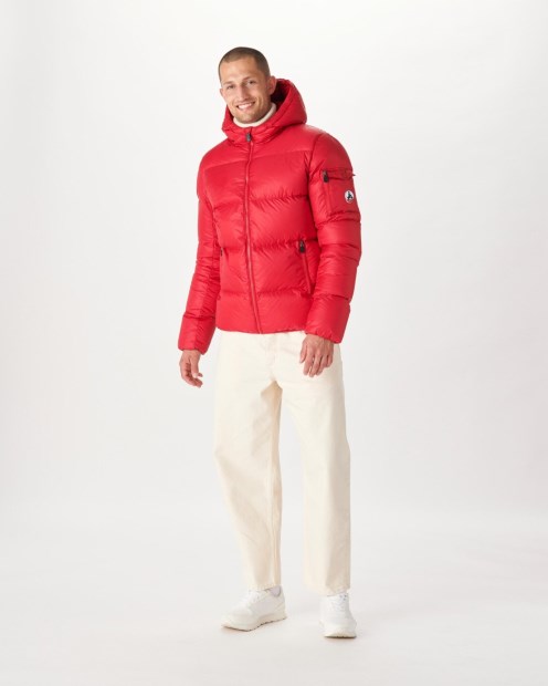 Chaqueta Roja Con Capucha Java Jott