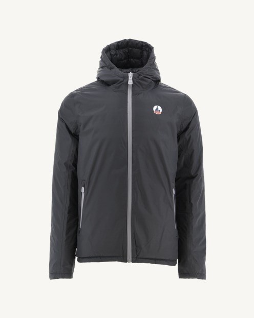 Chaqueta Acolchada Negra Reversible Con Capucha Bergen Jott
