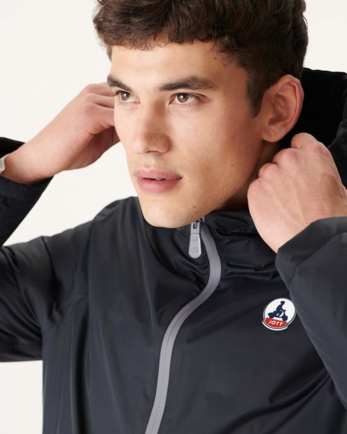 Chaqueta Acolchada Negra Reversible Con Capucha Bergen Jott